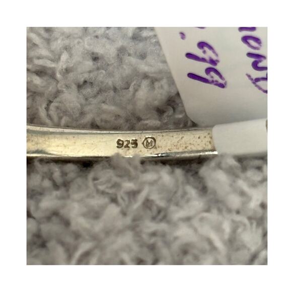 Sterling Silver Diamond Pave Infinity Loop Hinged Bangle Bracelet #63706 - Picture 7 of 9